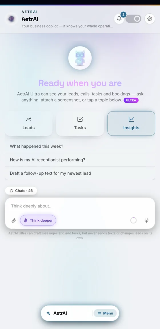 Ask AetrAI anything